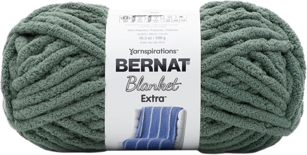 Bernat Yarn Blanket Extra GRN, Smoky Green