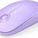 VssoPlor Wireless Mouse, 2.4G Slim Portable Computer Laptop Mouse with Nano Receiver Quiet Silent Optical Mice for Notebook, PC, Laptop, Computer-Light Purple