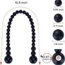 KLOGTSIND Magnetic Curtain Tiebacks, Curtain Tie Backs for Curtains 4 Pack, Wood Bead Curtain Tiebacks, Curtain Holders for Boho Bedroom Decor, Baby Nursery Decor, Farmhouse Decor