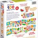 Little Library 100 First Words Picture Books - Includes 2 fold-Out Accordion Books and an Educational Guide for Parents to Promote Learning and Speech, for Babies and Toddlers 12 Months and up