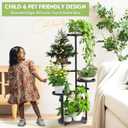 TOSKING 5-Tier Tall Plant Stand Indoor & Outdoor, Anti-Tip Round Base for Pots, Child and Pet Friendly, Heavy Duty Corner Shelf for Multiple Plants, Space-Saving Design for Living Room Balcony Garden (Black, 38in)