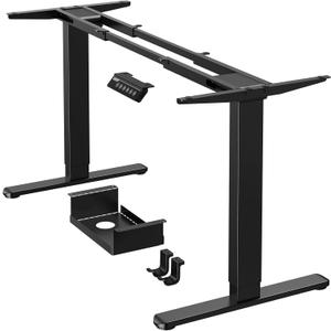 ErGear Dual Motor Standing Desk Frame, Electric Adjustable Legs Compatible Desktop Size 44-90, 264 lbs Weight Capacity, 4 Memory Height Settings Stand up Desks Base, Black Frame Only