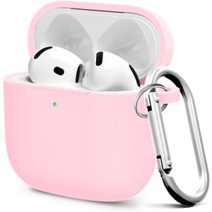 Premium Protective Case for AirPods 4th Generation - Stylish & Durable Air Pods Case with Keychain for Air Pod & Air Pods AccessoriesPink (A3-Light Pink)