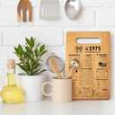 50th Wedding Anniversary Cutting Board Gifts for Women Men Marriage Gifts for Couple 1975 Poster Back In 1975 50th Anniversary Decorations 100% Organic Bamboo Pre Oiled 11"L x 7"W x 0.5"Th