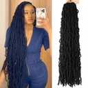 7 Packs Faux Locs Crochet Hair 30 Inch Soft Locs for Distressed Locs Butterfly Locs Crochet Hair for Women (30 Inch(Pack of 7), 1B)
