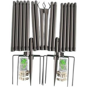 2 Pack Light Poles Metal Poles with Fork Versatile Lighting Hanging Pole Light Stand for Backyard Wedding Deck Party Outdoor