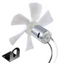 PlusRoc RV Vent Fan Replacement 6 inches RV Exhaust Bathroom Ventilation Roof Ceiling Fan 12V D-Shaft Motor White Blades Compatible with Heng's Elixir Jensen, 130 CFM