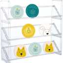 3-Tier 12.6'' Sticker Display Stand, Clear Plastic Desktop Storage Holder, Stackable Display Organizer for Badges, Stickers, Sports Cards, Graded Card, Greeting Cards Collection