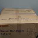 Furniliving Modern Bar Stools Set of 1 Faux Leather, Upholstered Swivel Barstools with Back, Adjustable Bar Chairs Counter Height for Kitchen Island, Dining Space, Black