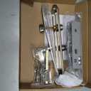 Flat Slot Storm Door Handle Complete Set, Mortise Keyed Lever Mount Latch with Deadbolt for Screen and Storm Doors, Polished Nickel
