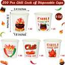 400 Pcs Chili Cook off Party Decorations Include 200 Disposable Sample Tasting Paper Cups and 200 Wooden Spoons for Chili Cook off Party Supplies(5 oz)