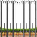 String Light Poles 6 Pack,Poles for Hanginig Outdoor String Lights with Fork and Fence Clamp