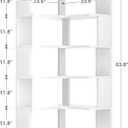 Armocity Corner Book Shelf - 6-Shelf Corner Bookshelf Etagere Bookcase with Baffle, Freestanding L Shaped Display Shelf Stand for Home Office, Living Room, Bedroom, Kitchen, White, 6-tier