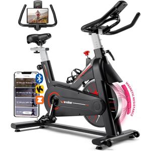 Exercise Bike, WENOKER Magnetic Resistance Stationary Bike for Home, App Supported Indoor Bike with Whisper Quiet, Heavy Flywheel and Upgraded Digital Display
