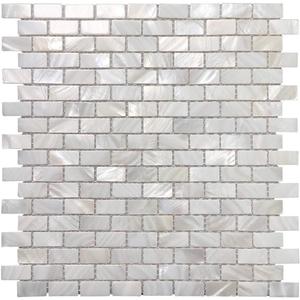 Art3d Peel and Stick Mother of Pearl Shell Mosaic Tile for Kitchen Backsplashes, 12" x 12" Pack of 6(Pearl White)