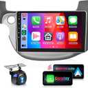 8Core 4G 64G Car Stereo for Honda Fit 2008-2013 Radio with 10.1inch 1280x720 Touch Screen/Wireless Carplay Android Auto Mirrorlink /5.0 Bluetooth/GPS/FM RDS/WiFi/DSP Audio/36EQ/Backup Camera Mic 