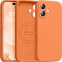 Ktele Magnetic for iPhone 17 Case [Compatible with Magsafe] [Premium Silicone Satin-Smooth Touch] Slim Shockproof Anti-Scratch Microfiber Lining Case, 6.3 inch, Bright Orange