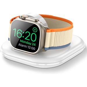 for Apple Watch Magnetic Charging Dock - Fast Magnetic Charger Stand, Compatible with Apple Watch Series 2/3/4/5/6/7/8/9/10/Ultra 1 2, Supports Nightstand Mode, Portable Design for Travel (White)