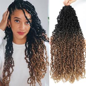 SOKU Passion Twist Crochet Hair 20" - 8 Packs Pre Twisted Senegalese Yanky Twist Crochet Hair Ombre Brown Honey Blonde Majesty Pre-looped Synthetic Dreadlocks Bohemian Locs for Women