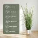 Artificial Grass Plant with White Delphinium Silk Flowers 4ft 2-Pack, Fake Ornamental Onion Grass in Pot, 48in Tall Floor Grass Plants for Decor, Indoor Decorative Flowers & Plants