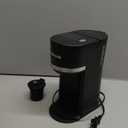 Mini Single Serve Coffee Maker for K Cup and Ground Coffee, Fast Brew One Cup Coffee Machine with Descaling Reminder and Water Window, 6 to 12 oz. Brew Sizes, Black (9.45 Inches)