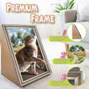 Cat Scratcher Pad, Oil Painting Furniture Saver Scratching Board, Cardboard Cat Scratcher House with Frame, Large Scratching Pad & Scratcher Bed, Cat Cardboard Scratcher for Indoor Cats