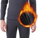 PISIQI Thermal Underwear Set for Boys Long Johns Fleece Lined Set Kids Ultra Soft Base Layer Top Bottom Warm Set for Skiing, S