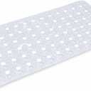 Bath Bliss Non Slip Bath Mat Clear Color | Textured Bubble Surface | Machine Washable PVC Bathtub Mat 29.5x14.5 Inch | Quick Dry Safety