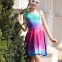 Funnycokid Girls Dress Summer Sleeveless Sundress Birthday Outfit Twirly Mermaid Party Kids 4-15 Years (7-8 Years)