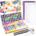 138 Colors Watercolor Paint Set, Travel Watercolor Set with Mini Palette, Brushes, and Watercolor Sheets Non-Toxic, High-Pigment Art Supplies for Artists, Amateur Hobbyists and Painting Lovers