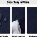 LUSHVIDA Round Waterproof Table Cover Elastic Vinyl Fitted Tablecloth Elastic Edged Plastic Table Cloth (Navy, Best for Up to 57"-68" Round)