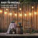 50 Pack Hooks with Adhesive Strips for Outdoor String Lights - No Damage, No Tools, No Holes, Waterproof and UV-Resistant, Perfect for Christmas and Patio,Garden Decor, Cable Holders for Hanging
