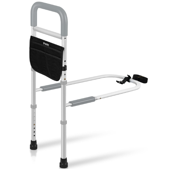 Panta Bed Rails for Elderly Adults Safety,Grey | ASTM F3186-17, foam-padded handle, support legs, fixing strap, storage bag, fits twin/full/queen/king
