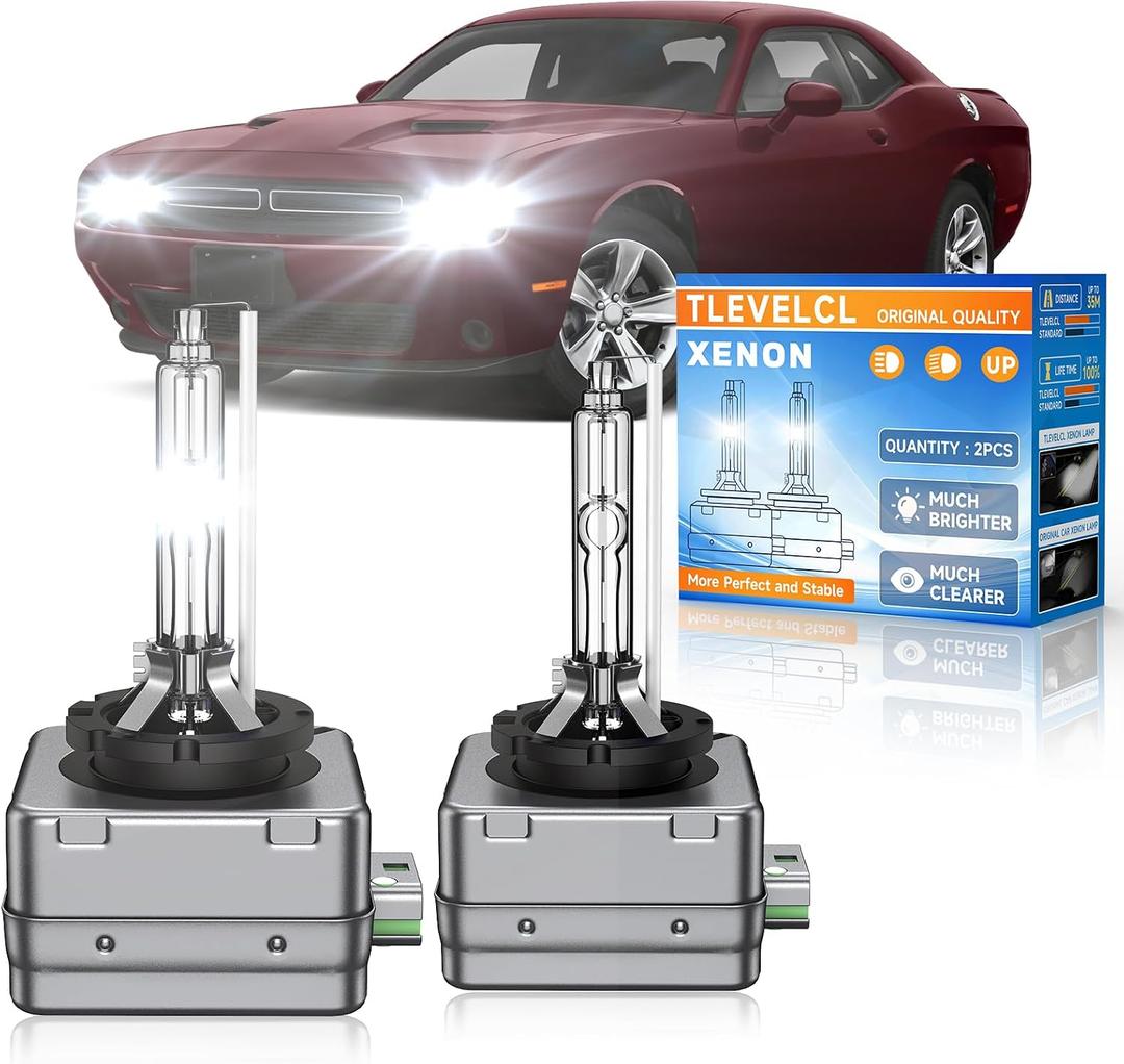 Fit for Dodge 2011-2020 Charger 2015-2021 Challenger 2013-2016 Dart D3S HID Xenon Headlight Bulbs, Upgraded High Low Beam 35W Bi-Xenon Light Bulb Replace, 6000K Cool White, Pack of 2