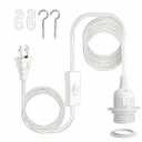 20FT Hanging Lantern Extension Cord, Pendant Light Cable with On/Off Switch - E26/E27 Pendant Light Socket, White DIY Lamp Socket for Chandeliers & Ceiling Lights -1 Pack
