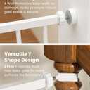 Mom's Choice-GROWNSY Baby Gate for Stairs, 29.5"-48.4" Pressure Mounted Baby Gate for Top of Stair&Doorway with V-Shaped Rods, Anti-Trip Pedal, Extra Wide Stairs Dog Gate Easy Install w/Red Reminder
