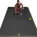 Large Exercise Mat, 8' x 6'/8' x 4'/6' x 4' Extra Durable Workout Mats for Home Gym Flooring, High-Density Gym Mats Cardio Mat for Jump Rope, MMA, Stretch, HIIT, Shoe-Friendly, Non-Slip, Non-Toxic