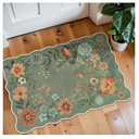 Lahome Floral Rugs for Entryway, 2X3 Washable Kitchen Rugs Ultra-Thin Soft Rug, Non Slip Indoor Door Mat Stain Resistant Boho Small Low-Pile Throw Carpet for Bathroom Bedroom (2x3ft, Green)