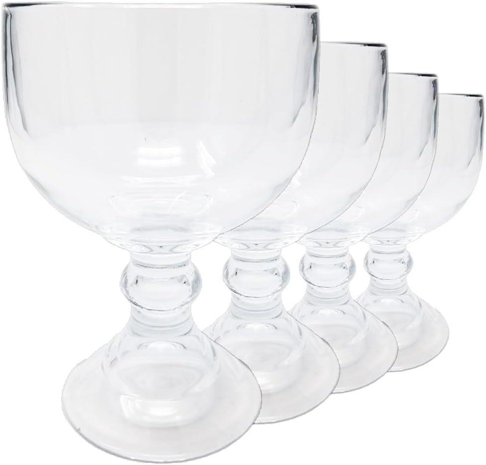 Schooner Beer Glass, Goblet Style 21.5 Oz Margaritas, Coronaritas, Shrimp Cocktail Glasses (4 Pack)