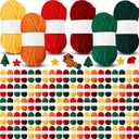 WILLBOND 200 Rolls 25g Assorted Colors Acrylic Yarn Skeins Bulk 8749 Yards Multicolor Crochet Craft Yarn Skeins Acrylic Crochet for Crocheting Knitting Project Adult Kid Beginners(Christmas Colors)
