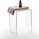 Acrylic 17.7" H Small Stool for Adults,Acrylic Shower Bench Stool Chair Seat for Bathroom Shower 10.2" D x 13.8" W x 17.7" H