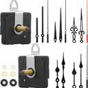 Clock Movement Mechanism with 5 Different Pairs of Hands, High Torque Long Shaft Clock Movement Quartz Repair Parts Replacement with Hook and Paster, 32 Mm/ 1.26 Inches(2 Pieces)