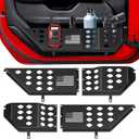 Metal Front Door Pocket Storage Box for Jeep WranglerDoor Side Insert Organizer for Jeep Wrangler JL JLU 4XE 2018-2024 & Gladiator JT 2020-2024 Door Storage Expansion Accessories 2PCS, Flag