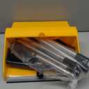 Broom and Dustpan Set for Home Long Handle (51" Length) Extendable Standing Dust Pan for Indoor Lobby Office Kitchen Cleaning (Black and Orange)