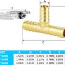 ChillWaves Brass Hose Barb Fittings, Tee 3 way Union Intersection/Splitter Fitting 5/8" Barb x 5/8" Barb x 5/8" Barb with Hose Clamp For Water/Fuel/Air(3-PACK)