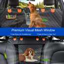Dog Car Seat Cover for Back Seat 600D Scratchproof Nonslip Durable Waterproof Cars Pet Backseat Covers with Mesh Window Dogs Hammock for CarSUV, Truck (54" W x 58" L)