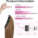 REECHO 12" Invisible Wire Hair Extensions with Thinner Softer Lace Weft Adjustable Size Removable Secure Clips in Short Straight Secret Hairpiece for Women - Light Brown