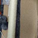 SYANDLVY Cat Scratching Board with Perch, Cat Post Scratcher for Indoor Cats, Scratching Post with 2 Dangling Balls, Great for Kittens (Smoky Grey)