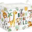 Clastyle 36L Boho Tropical Animal Tree Elephant Kid Storage Basket Rectangle Giraffe Lion Tiger Clothes Toy Nursery Bin Book Shelf Basket