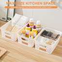 12 Pack Plastic Storage Baskets for Organizing, Storage Baskets for Shelves with Handles, Small Storage Bins with Labels, Organizer Baskets for Cabinet,Closet, Office